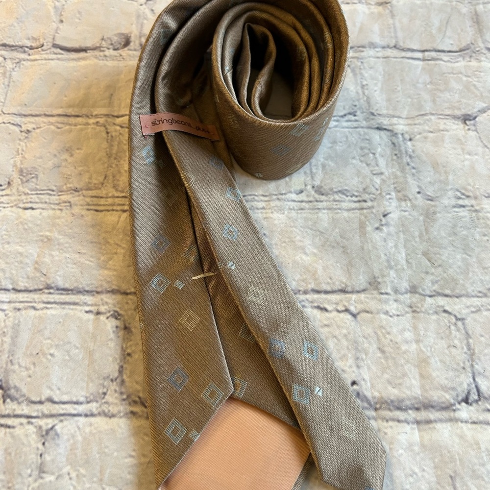 String-Beans Plus Tan/Taupe Abstract Light Blue S… - image 5